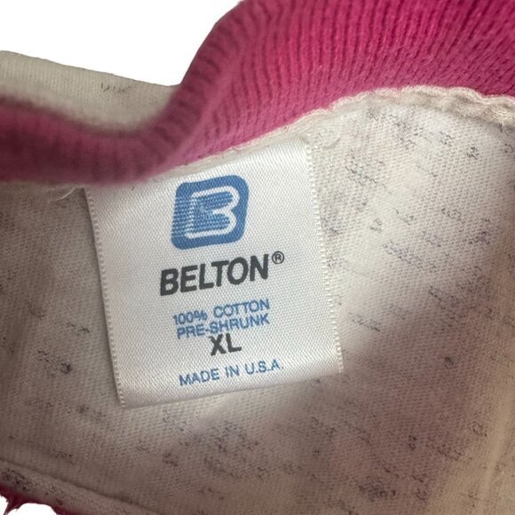 VTG Belton Size XL Gray Pink Unicorn‎ Sparkly Print Single Stitch Shirt MADE USA - Picture 3 of 7